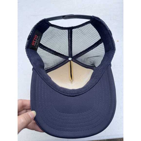 Otto Trucker Hat Port Baby Dark Blue & Yellow Snapback Cool - Picture 10 of 12